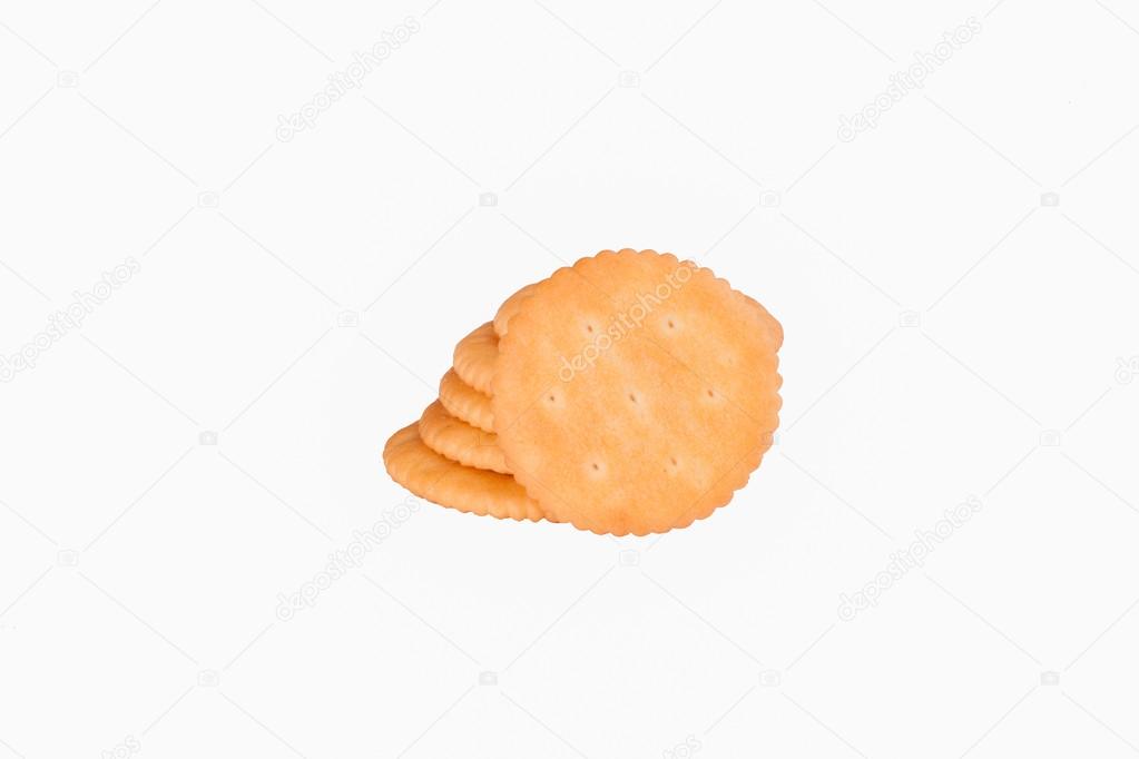 Crackers isolated on white background.