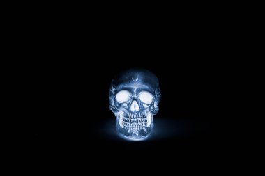 Human Skulls isolated on black. X-ray effect. clipart