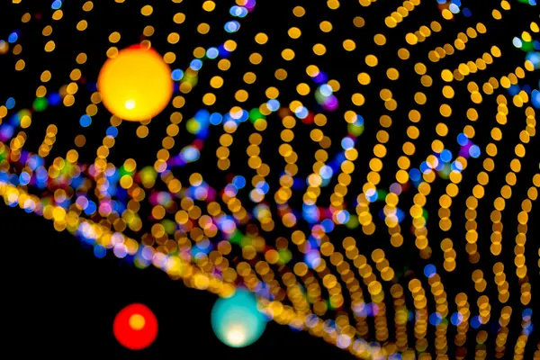 Astratto sfondo sfocatura bokeh cerchi per lo sfondo di Natale . — Foto Stock