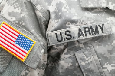 Bize bayrak ve u. s. ordu yama üzerinde askeri üniforma - studio vurdu