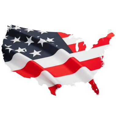 Ulusal sınırların göre - Amerika Birleşik Devletleri şeklinde bayrakları dizi