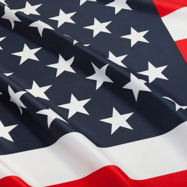 Series of ruffled flags - close up studio shot of flag of United States of America — Stock Photo, Image