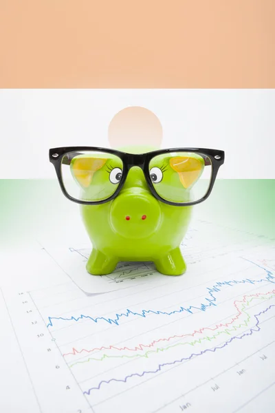 Piggy bank met vlag op achtergrond - niger — Stockfoto