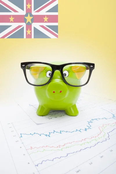Piggy bank with flag on background - Niue — Stock Photo, Image