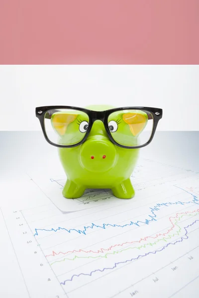 Piggy bank with flag on background - Netherlands — Stock Photo, Image