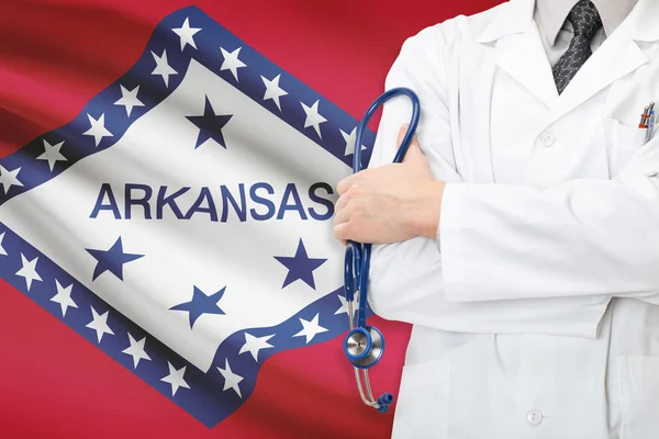 Нас концепция национальной системы здравоохранения - штата Арканзас — стоковое фото