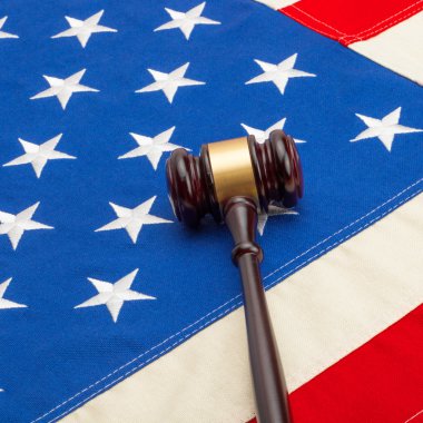 ABD bayrağı - portre çekimi - 1-1 oran üzerinden ahşap yargıç tokmak