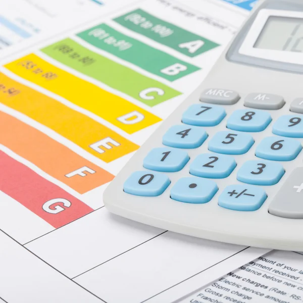 Energy efficiency chart and calculator - 1 to 1 ratio — Stock Photo, Image