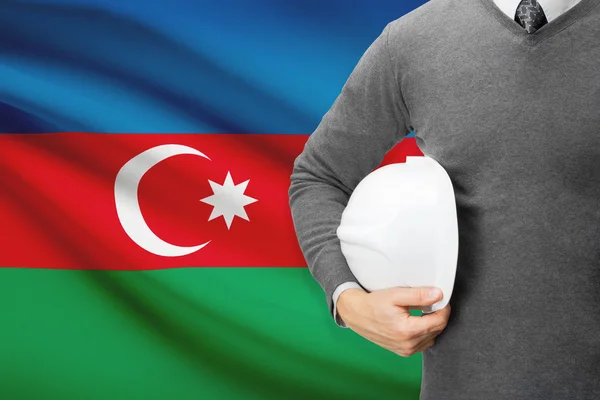Arquitecto con la bandera en el fondo - Azerbaiyán — Foto de Stock
