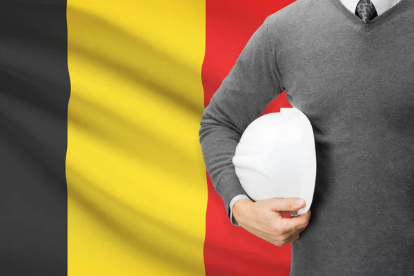 Architect with flag on background  - Belgium — Stock Photo, Image