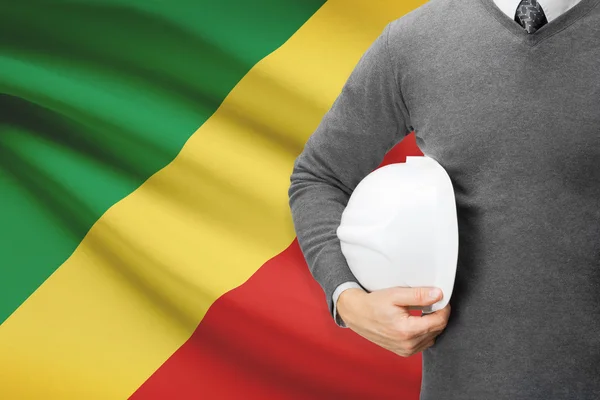 Architect with flag on background  - Republic of the Congo — Stock Photo, Image