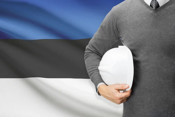 Architect with flag on background  - Estonia — Stock Photo, Image