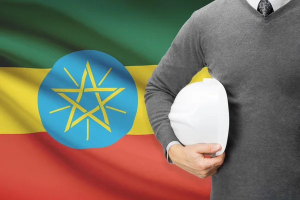 Architect with flag on background  - Ethiopia — Stock Photo, Image