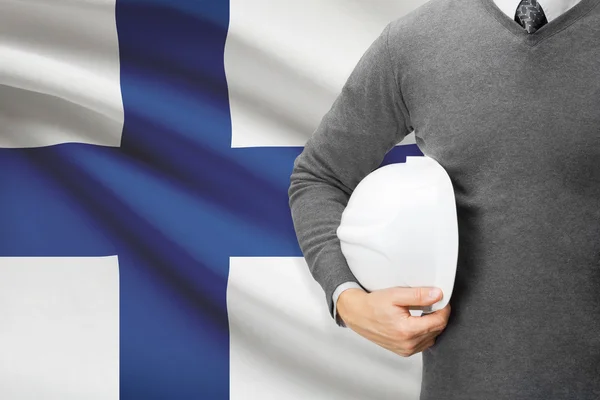 Architect with flag on background  - Finland — Stock Photo, Image