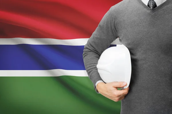 Architect with flag on background  - Gambia — Stock Photo, Image