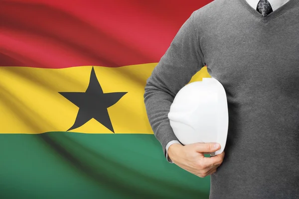 Architect with flag on background  - Ghana — Stock Photo, Image