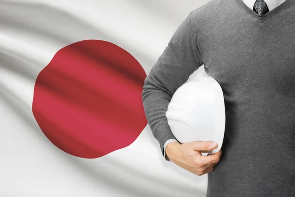 Arka plan bayrak ile mimar - Japonya — Stok fotoğraf