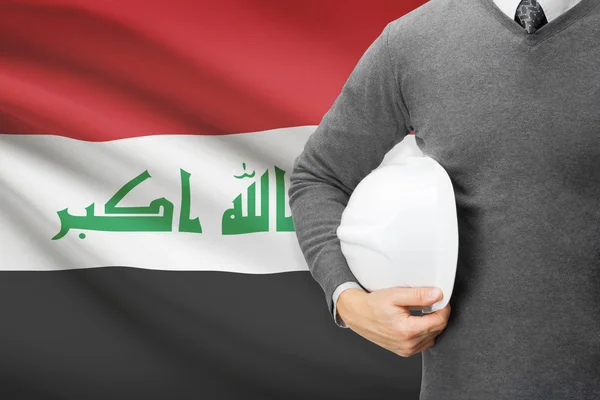 Architect with flag on background  - Iraq — Stock Photo, Image