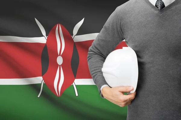 Architect with flag on background  - Kenya — Stock Photo, Image