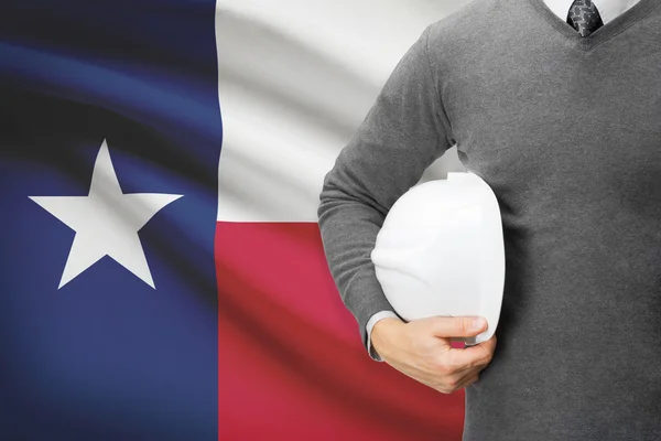 Architect with US state flag on background  - Texas — Stock Photo, Image