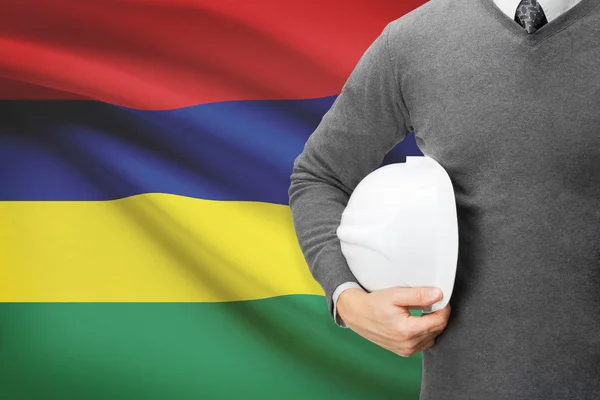 Architect with flag on background  - Mauritius — Stock Photo, Image