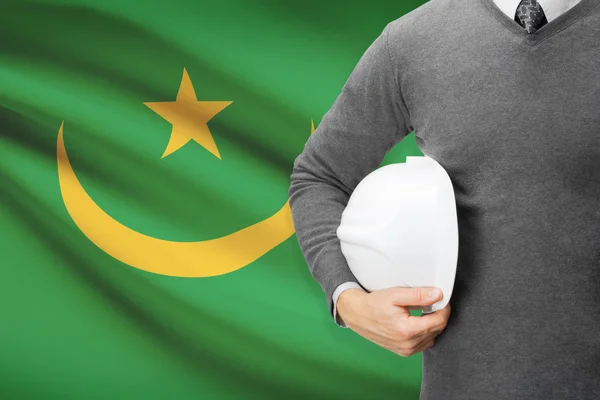 Arquitecto con la bandera en el fondo - mauritania — Foto de Stock