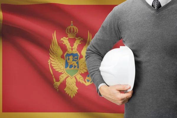 Architect with flag on background  - Montenegro — Stock Photo, Image