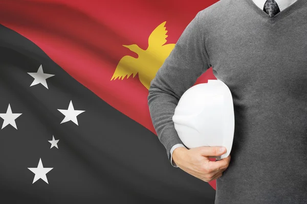 Architect with flag on background  - Papua New Guinea — Stock Photo, Image