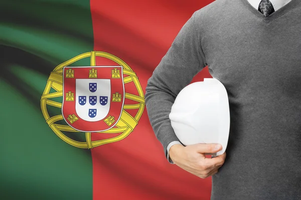 Arkitekt med flaggan i bakgrunden - portugal — Stockfoto