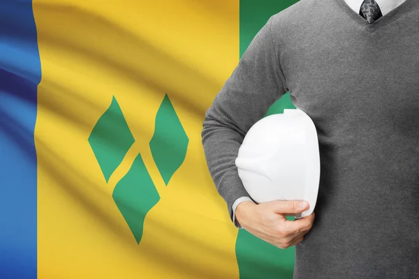 Architect with flag on background  - Staint Vincent and the Grenadines — Stock Photo, Image