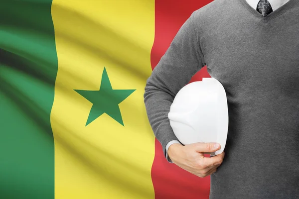 Architect with flag on background  - Senegal — Stock Photo, Image