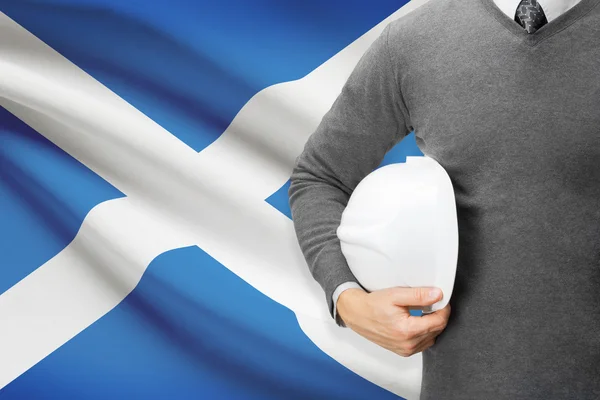 Architect with flag on background  - Scotland — Stock Photo, Image