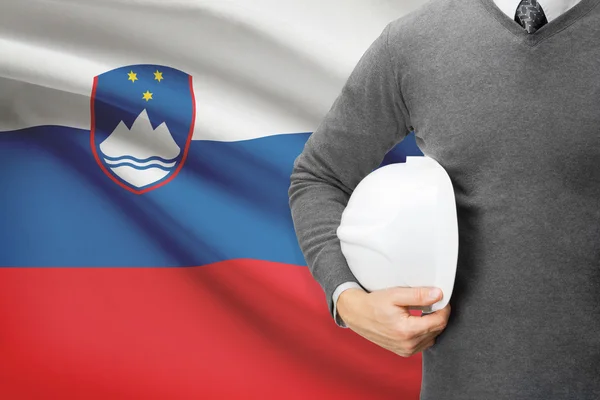 Architect met vlag op achtergrond - Slovenië — Stockfoto