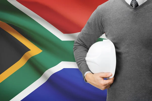 Architect with flag on background  - South Africa — Stock Photo, Image