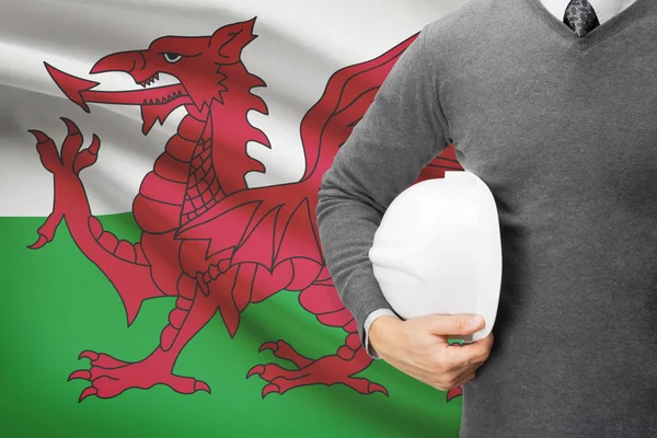 Architekten Sie mit Flagge auf Hintergrund - wales — Stockfoto