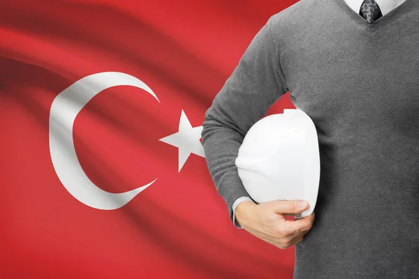 Architetto con bandiera sullo sfondo - Turchia — Foto Stock