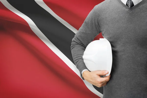 建筑师与国旗背景-特立尼达和多巴哥 — 图库照片