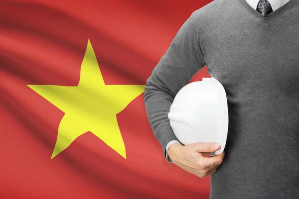 Architect with flag on background  - Vietnam — Stock Photo, Image