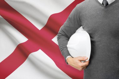 arka plan serisi - alabama bayrağı ile mühendis