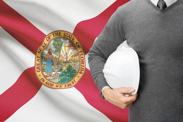 Ingénieur avec le drapeau sur la série de fond - Floride — Photo