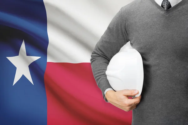 Ingénieur avec le drapeau sur la série de fond - texas — Photo