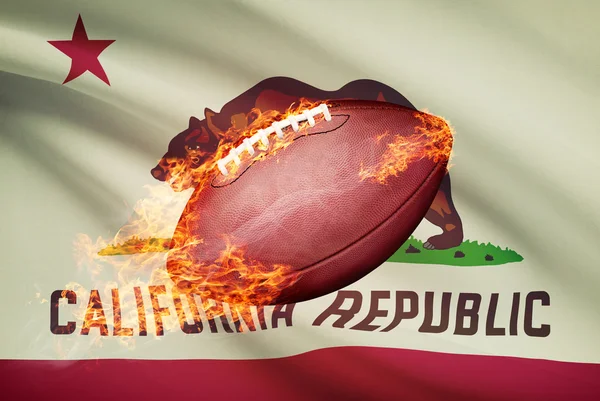 Amerikaanse Voetbal bal met vlag op backround serie - Californië — Stockfoto