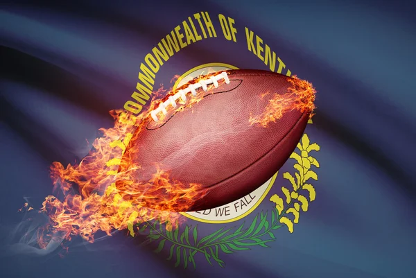 American football ball with flag on backround series - Kentucky — Stock Photo, Image