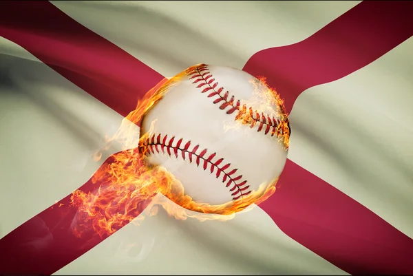 Baseball ball with flag on background series - Alabama — Stock Photo, Image