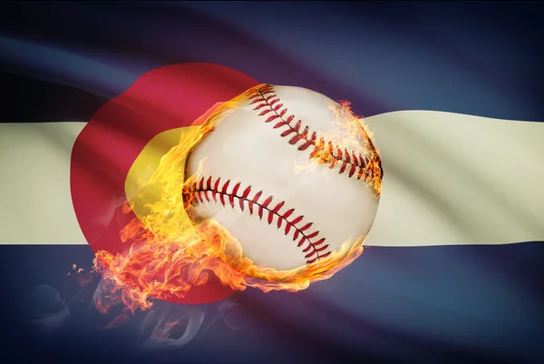 シリーズ バック グラウンド - コロラド州の旗で野球ボール — ストック写真