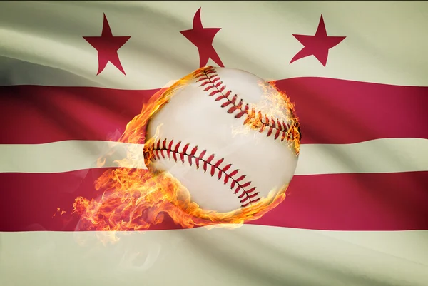 Baseball bollen med flaggan på bakgrunden serien - district of columbia - washington, DC. — Stockfoto