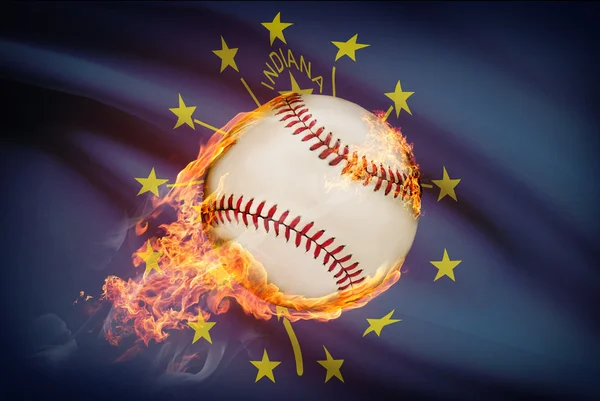 Baseball piłki z flagi na tle serii - indiana — Zdjęcie stockowe