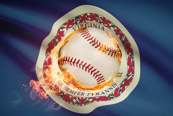 Baseball bollen med flaggan på bakgrunden serien - virginia — Stockfoto