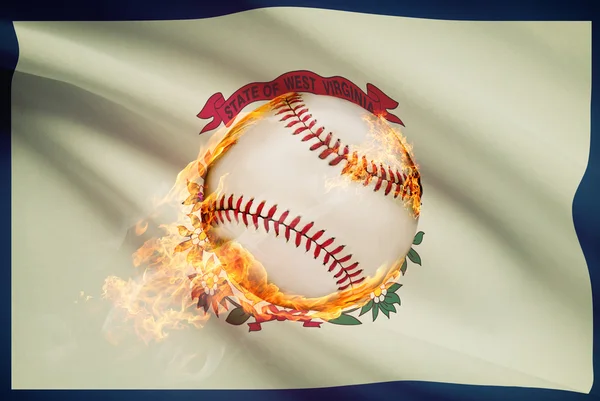 Baseball ball with flag on background series - West Virginia — Stock Photo, Image