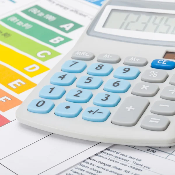 Energy chart and calculator - 1 to 1 ratio — Stock Photo, Image